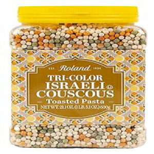Roland Foods Tri-Color Israeli Couscous Pasta, 21.1 Ounce Jar, Pack of 4