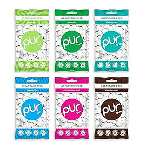 PUR 100% LVg[ `[CKAƃAXpe[sgpAr[K + `qg݊AzCgAe 55  (6 ̃oGeB pbN) PUR 100% Xylitol Chewing Gum, Sugar & Aspartame Free, Vega