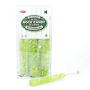 Extra Large Rock Candy Sticks: 12 Watermelon Lollipop - Light Green Rock Candy Sticks - Individually Wrapped - Espeez Rock Candy Sticks for Candy Buffet, Birthdays, Wedding, Receptions and Baby Shower