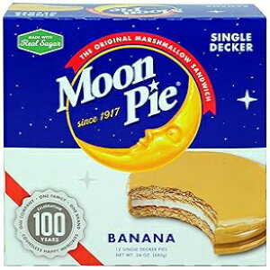 Moon Pie MoonPie Cookie Single Decker Banana Marshmallow Sandwich - 2oz, 12Count Box (Pack of 8 Boxes, 96Count Total) | Banana Covered Graham Cracker & Marshmallow Pie