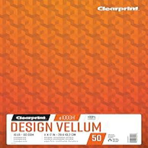 Clearprint 11" x 17" 1000H 100% Cotton Design Vellum Pad, 16 lb. / 60 GSM, 50 Sheets/Pad, 1 Each