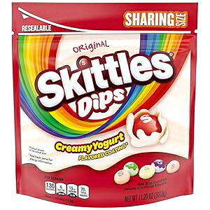 XLbgY fBbvX [Og R[eBO t[c LfBA11.2 IX̋LTCY obO Skittles Dips Yogurt Coated Fruit Candy, 11.2-Ounce Sharing Size Bag