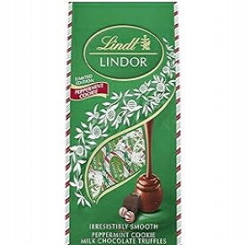 Lindt Lindor 限定版 ペパーミント クッキー ミルク チョコレート トリュフ ストッキング スタッファー ギフトバッグ、5.1 オンス Lindt Lindor Limited Edition Peppermint Cookie Milk Chocolate Truffles Stocking Stuffer Gift Bag, 5.1 Oz