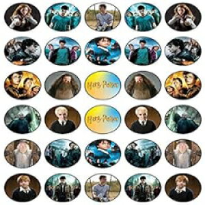 食用ケーキデコレーションの映画コレクションのハリー p をテーマにした食用カップケーキトッパー 30 個 ウエハースシートでノーカット食用 Happy Choices 30 x Edible Cupcake Toppers Themed of Harry p from