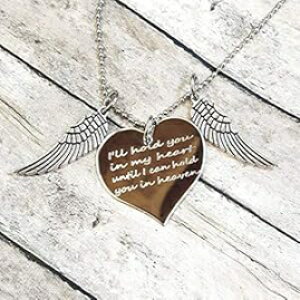 I'll Hold You In My Heart until I'll Hold You In Heaven �E�B���O�l�b�N���X �������A���M�t�g Iheartpersonalized I'll Hold You In My Heart Until I'll Hold You In Heaven Wing Necklace Memorial Gift