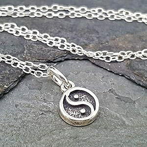 Teeny Tiny Az`[lbNX - 925X^[OVo[A18C` EnCharmed Teeny Tiny Yin Yang Charm Necklace - 925 Sterling Silver, 18"