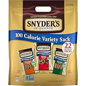 Snyder's of Hanover Pretzels, Variety Pack of 100 Calorie Individual Packs, 22 Ct (Pack of 4)