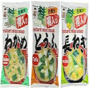 { a݂` 3pbNZbg:A˂A킩 MIYASAKA JOZO USA INC Miyasaka Japanese Miso Soup 3 Pack bundle: Tofu, Green Onion, Wakame