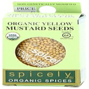 XpCX̌I[KjbN}X^[hV[hACG[A0.8IXi6pbNj Spicely Organics Spicely Organic Mustard Seeds, Yellow, 0.8 Ounce (Pack of 6)