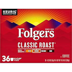 Folgers Keurig Classic Roast K-CupA36 JbgApbP[W͕ύXꍇ܂ Folgers Keurig Classic Roast K-Cup, 36 ct, Pack May Vary
