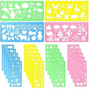 24 ̃vX`bN`XeVZbg Jtȕ`XP[ev[g DIY NtgZbg XeVt j̎q ̎qp - STARVAST 4 ނ̃XeV 6 Zbg 24 Pcs Plastic D