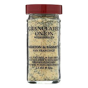 Morton and Bassett V[YjO - pZ^}lM -  - 2.3 IX - 3 P[X Morton & Bassett Morton and Bassett Seasoning - Onion with Parsley - Granulated - 2.3 oz - Case of 3