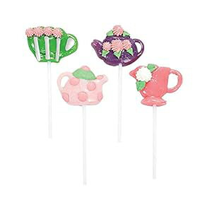eB[p[eB[TbJ[iʕꂽ|bv12Zbgj Fun Express Tea Party Suckers (set of 12 individually wrapped lollipops)