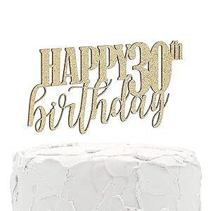 NANASUKO 30΂̒aP[Lgbp[ - HAPPY30th Birthday - ʃOb^[ - v~Ai č (HAPPY30th Birthday - S[h) NANASUKO 30th Birthday Cake Topper - HAPPY30th birthday - Double Sided Glitter - Premium qual