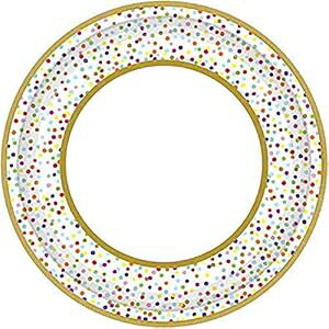 Amscan Rainbow Confetti ĝăv[gA10 1/2 C`A}`J[ Amscan Rainbow Confetti Disposable-Plates, 10 1/2", Multicolor