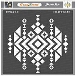 CrafTreat Triangle pattern Stencils for ting on Wood, pottery, Canvas, Paper, Fabric, Floor, Wall and Tile - Aztec Design2 - Size: A4 - Reusable DIY Art and Craft Stencils for Home Decor