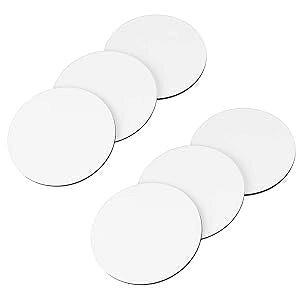 6 個ラウンド昇華ブランクカップコースター、カスタマイズされた MDF ラウンドコルクコースターハードボードコースター昇華コースターブランクコースター 3.9by3.9 WACAR 6pcs Round Sublimation Blank