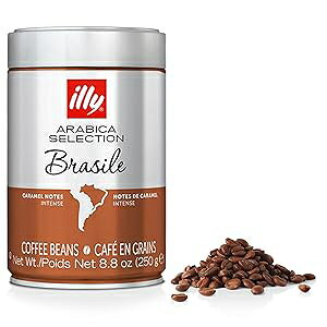 illy Whole Bean Coffee - Perfectly Roasted Whole Coffee Beans Brasile Bold Roast - Notes of Caramel Mild & Balanced - 100% Arabica Coffee - No Preservatives 8.8 Ounce