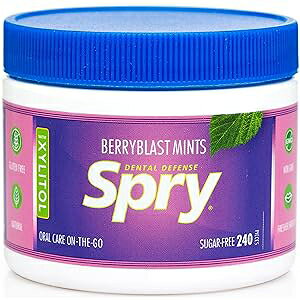 Spry Berry Blast Xylitol Mints, Sugar-Free Candy for Oral Health, Dry Mouth, Saliva Production, Bad Breath, 240 Pieces (Pack of 1) Xlear Spry Berry Blast Xylitol Mints, Sugar-Free Candy for Oral Health, Dry Mouth