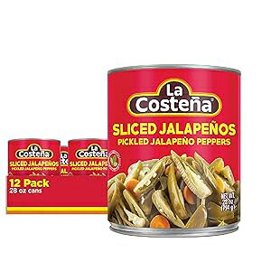 La Costena La Coste a Sliced Jalape o Peppers Pickled Green Hot Jalape os 28 Ounce Can (Pack of 12)