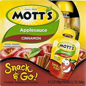 ���b�c �X�i�b�N & �S�[ �V�i���� �A�b�v���\�[�X�A3.2 �I���X �p�E�` (4 �p�b�N) Mott's Snack & Go Cinnamon Applesauce, 3.2 oz pouches (Pack of 4)