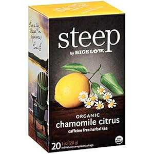 steep by Bigelow Organic Chamomile Citrus Herbal Tea Bags, 20 Count Box (Pack of 6), Caffeine Free Herbal Tea 120 Tea Bags Total Bigelow Tea steep by Bigelow Organic Chamomile Citrus Herbal Tea Bags, 20 Count Box