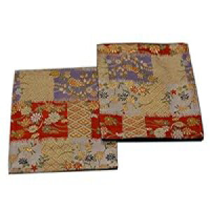 _哰 R[X^[ {̓`D E 2ZbgiFԁj SHINSENDO Kimono Coasters Japanese Traditional Fabrics Kinran Set of 2 (Pattern Name: flower