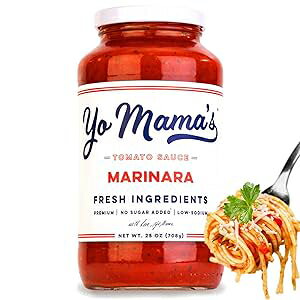 Yo Mama�fs Foods Yo Mama's Foods Keto Marinara Pasta and Pizza Sauce - Pack of (1) - No Sugar Added, Low Carb, Low Sodium, Gluten Free, Paleo Friendly, and Made with Whole, Non-GMO Tomatoes