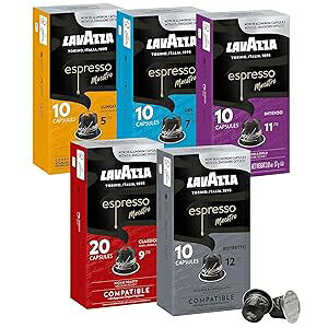 Lavazza GXvb\JvZ lXvb\IWi}VΉ oGeBpbN 10 (6pbN) Lavazza Espresso Capsules Compatible with Nespresso Original Machines Variety Pack, 10 Count (Pack of 6)