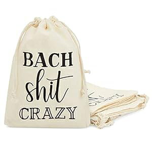 Sparkle and Bash 12-Pack Drawstring Party Favor Bags for Bachelorette, Bachelor, Bridal Shower, Hangover Kit (Cotton, 6x8 in)