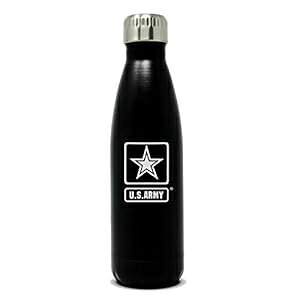 Military Gift Shop US Army 17oz Double Wall Vacuum Insulated Stainless Steel Soldier Water Bottle - Perfect for PT and Outdoor Sports Like Hiking Camping and Cycling