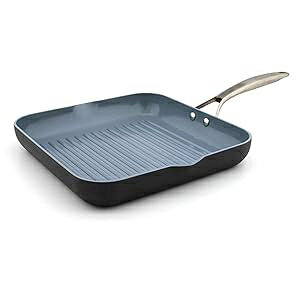GreenPan Paris Pro dzɎ_NZ~bNmXeBbNA11C`XNGAOpAPFASt[AH􂢋@ΉAO[ GreenPan Paris Pro Hard Anodized Healthy Ceramic Nonstick, 11" Square Grill Pan, PF