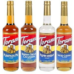 Torani H~Vbv 4 pbNApvLpCAyp[~gALAV}m Torani Fall Winter Syrup 4 Pack, Pumpkin Pie, Peppermint, Salted Caramel & Brown Sugar Cimmanon