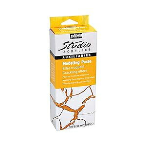Pebeo Phase Kit-2 Tubes 100 ml + 250 ml Studio Acrylics Modelling Paste Crackled Effect White, Small