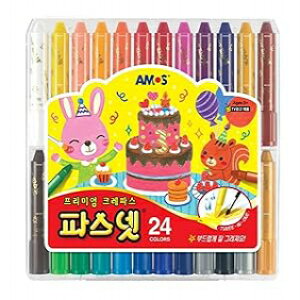 AX v~A ŃVL[N pXlbg 24F Amos Premium Non-toxic Silky Crayon Pasnet 24 Colors