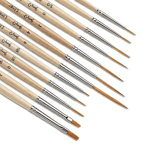 Jerry Q Art 12{ fBe[yCguV S[flH GAANGAʗp\ JQ-503 Jerry Q Art 12 Pcs Detail t Brushes, Golden Synthetic Hair, High Performance for Oil, Acrylic and Watercolor JQ-503