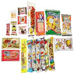 駄菓子箱詰め合わせキット 20個入 駄菓子うまい棒 スナックグミポテトチップ キティチョコ(20個セット) P-Shop Japanese Candy Box assortment Kit 20pcs Dagashi Umaibo Snack Gumi potato Chip Kitty chocolate (20 pieces