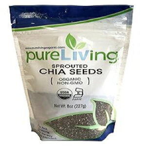 Pure Living - I[KjbN`AV[h - 8IX Pure Living - Organic Sprouted Chia Seeds - 8 Ounce