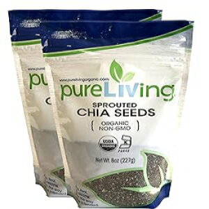 Pure Living - I[KjbN`AV[hA2pbN - e8IX Pure Living - Organic Sprouted Chia Seeds, 2 Packs - 8 Ounce each