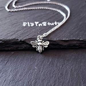 ou r[ `[ X^[O Vo[ lbNX 16 C` (^Cj[ TCY) FLYINGTUTU Bumble Bee Charm Sterling Silver Necklace 16" (tiny size)