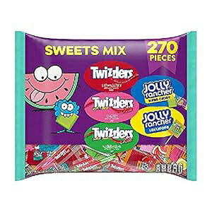 Hershey's Snack Size Sweet Mix~ Twizzlers Strawberry, Cherry Pull'n'Peel, Watermelon Jolly Rancher Hard Candy and Lollipops270 Pieces