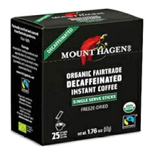 }Egn[Q I[KjbNCX^gJtFCXR[q[AVOT[uXeBbN25{i4{pbNj Mount Hagen Organic Instant Decaffeinated Coffee, 25-Count Single Serve Sticks (Pack of 4)