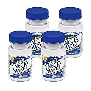 lN^ XC[gTbJ ^ubgA1/2 A1000 {g (4 pbN) Necta Sweet Saccharin Tablets, 1/2 Grain, 1000 Tablet Bottle (Pack of 4)