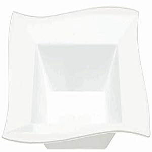 gXNGA{E 12IX 10pbN p[eB[pi Amscan White Wavy Square Bowl 12 oz. Pack of 10 Party Supply