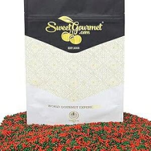 SweetGourmet Christmas Mix Sprinkles Red & Green Holiday Mix 1 Pound