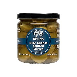DIVINA Blue-Cheese-Stuffed Green Olives, 7.8 oz 1 Pack