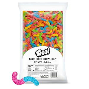 Trolli Sour Brite Crawlers O~ [A5 |h oN LfB obO T[ O~ [ Trolli Sour Brite Crawlers Gummy Worms, 5 Pound Bulk Candy Bag Sour Gummy Worms