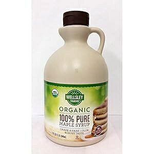 Wellsley Farms I[KjbN O[h A _[N[v VbvA32 IX Wellsley Farms Organic Grade A Dark Maple Syrup, 32 oz.