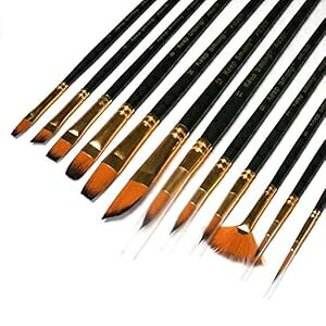 A[eBXgyCguV12{ZbgANeѕtAANʐʔpGpAtW̃TCYƌ`Lbg ONE HAPPY CHOICE 12 Pcs Artist t Brushes Set with Synthetic Sable Hair for Acrylic