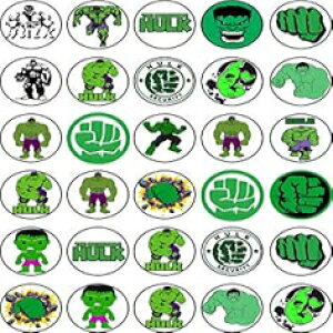 30 x HpJbvP[Lgbp[ ? nNq[[e[}ɂHpP[LfR[VRNV EGn[XV[gŃm[JbgHp Happy Choices 30 x Edible Cupcake Toppers Hulk Hero Themed Collect